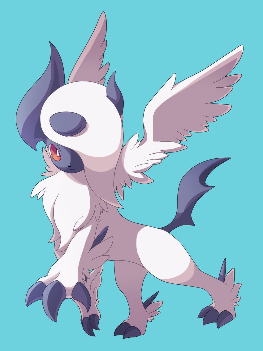 absol and mega absol (pokemon) drawn by yon_(4km_105)