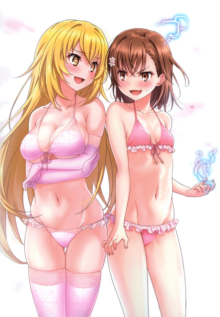 misaka mikoto and shokuhou misaki (toaru majutsu no index and 1 more) drawn by isshi_pyuma
