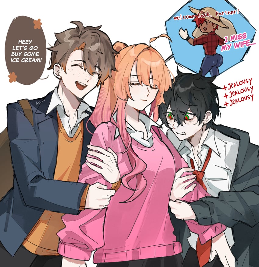 player character, kylar, robin, and alex (degrees of lewdity) drawn by defnotalvoo96