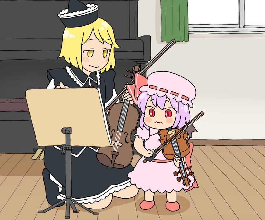 remilia scarlet and lunasa prismriver (touhou) drawn by koyama_shigeru