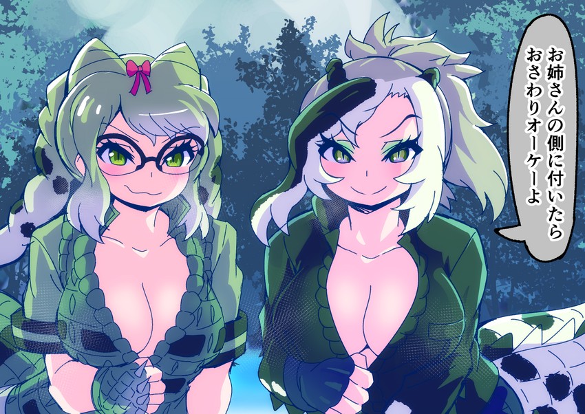 saltwater crocodile and spectacled caiman (kemono friends) drawn by mamiyama