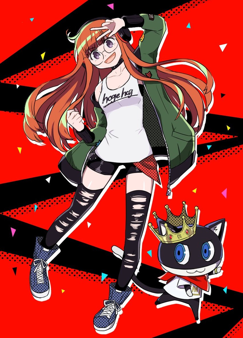 sakura futaba and morgana (persona and 3 more) drawn by hicoto