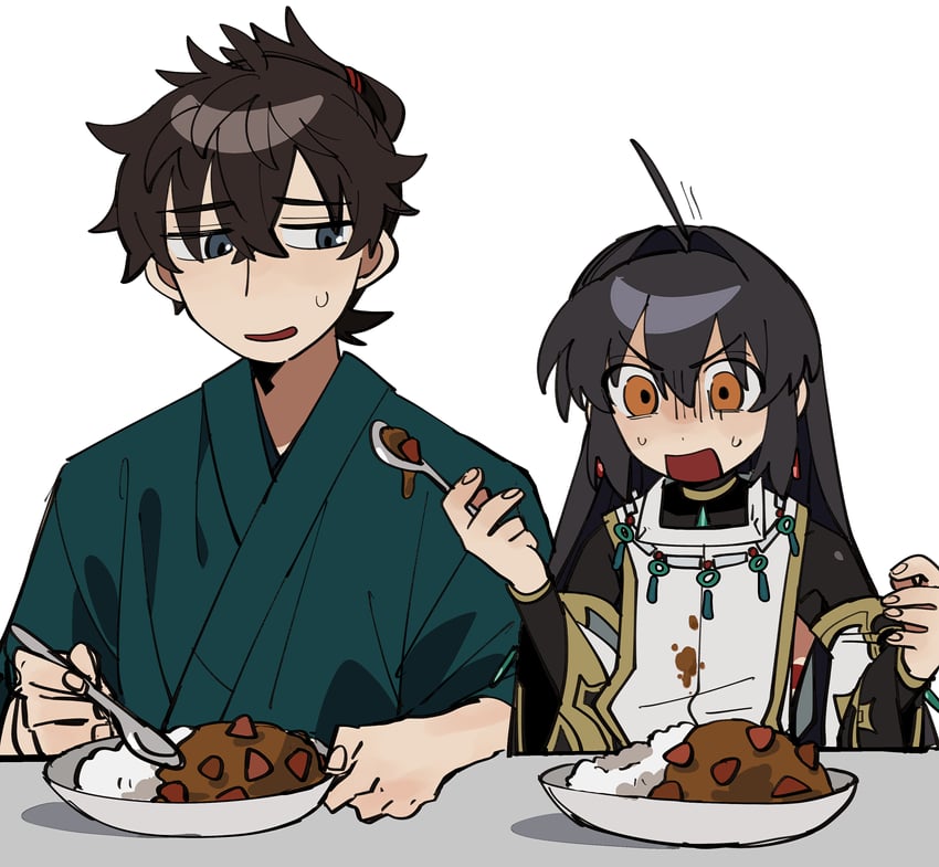 yamato takeru and miyamoto iori (fate and 2 more) drawn by uotsu_(sabakou)