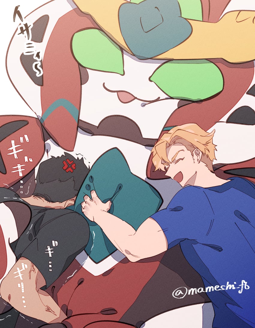 ao isami, lewis smith, and bravern (yuuki bakuhatsu bang bravern) drawn by macha@meshi