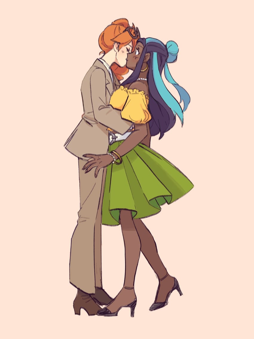 nessa and sonia (pokemon and 1 more) drawn by submashell