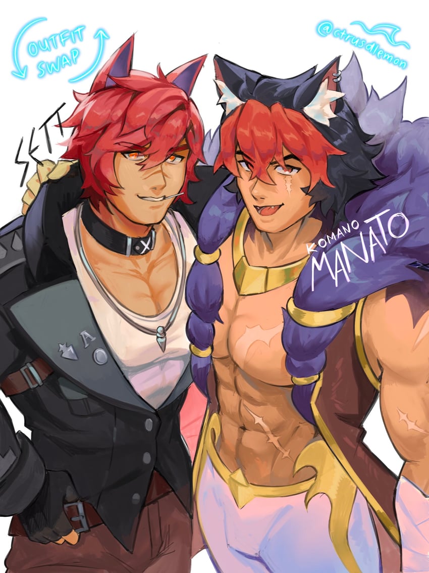 sett and komano manato (zenless zone zero and 1 more) drawn by ctrusdlemon