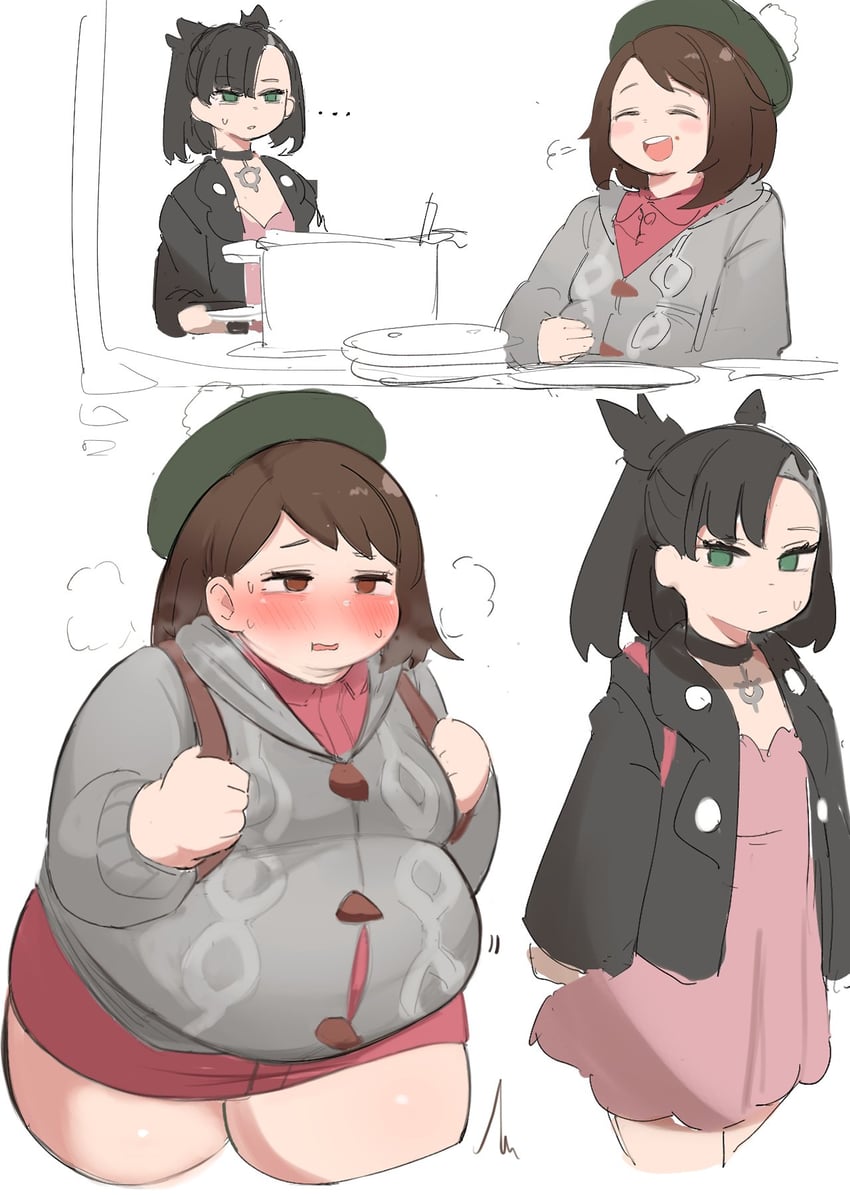 marnie and gloria (pokemon and 1 more) drawn by nimo_(b45ui)