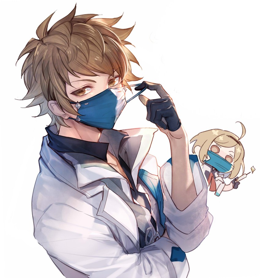 djeeta, gran, and doctor (granblue fantasy) drawn by achan_(blue_semi)
