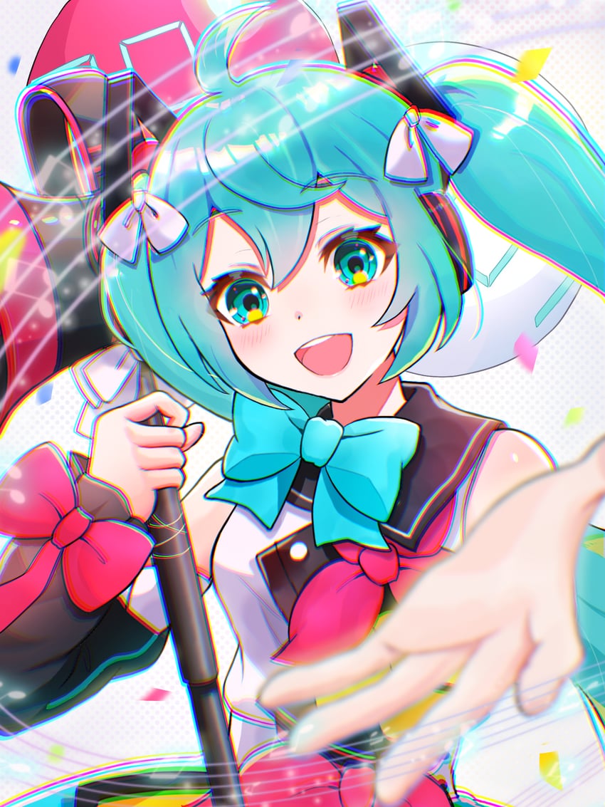 hatsune miku and magical mirai miku (vocaloid and 1 more) drawn by uzuki_sena