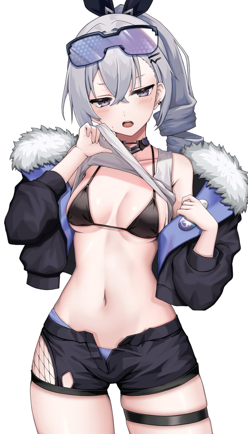 silver wolf (honkai and 1 more) drawn by kushinaka
