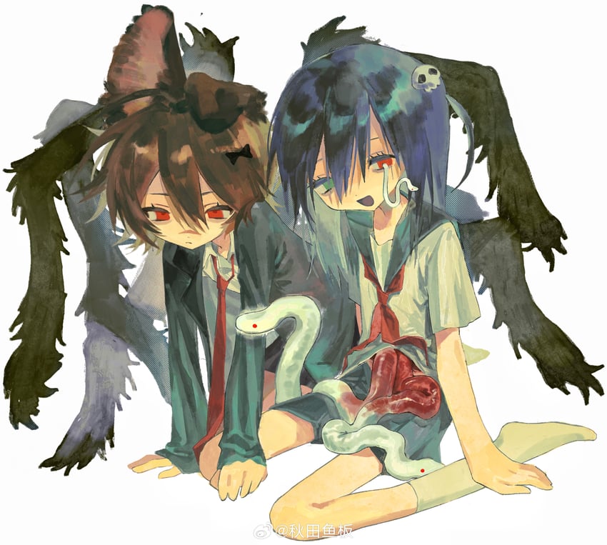 dog boy and aoi (original) drawn by aoi_(cariiiie)