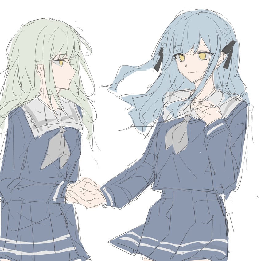 togawa sakiko and wakaba mutsumi (bang dream! and 1 more) drawn by marui89376177