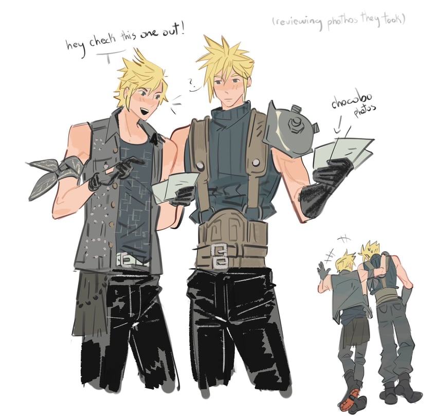 cloud strife and prompto argentum (final fantasy and 3 more) drawn by mmmckayyy