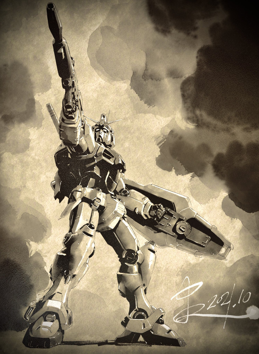 gundam gp-01 zephyranthes (gundam and 1 more) drawn by nakada_eiji