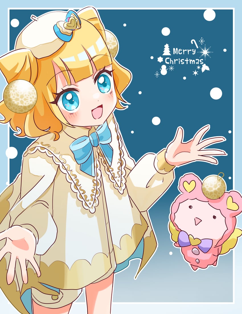 minami mirei and kuma (pretty series and 1 more) drawn by madori_(1ldkplanet)
