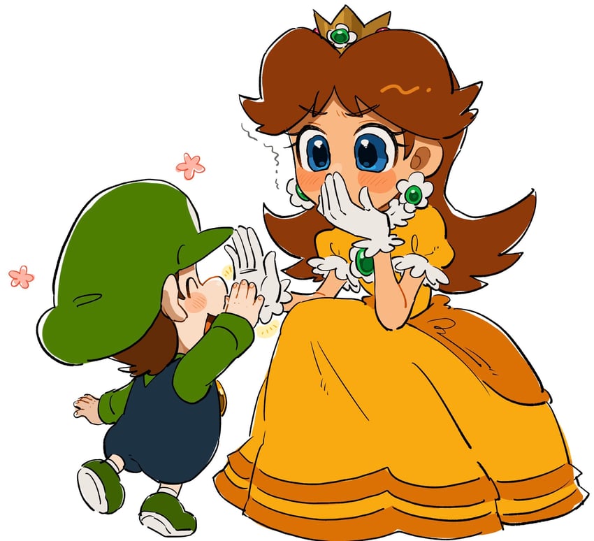 luigi, princess daisy, and baby luigi (mario) drawn by mimimi_(mimimim9999)