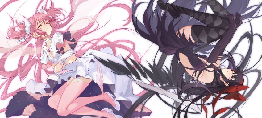 akemi homura, kaname madoka, ultimate madoka, and akuma homura (mahou shoujo madoka magica and 1 more) drawn by shan_tong_tong