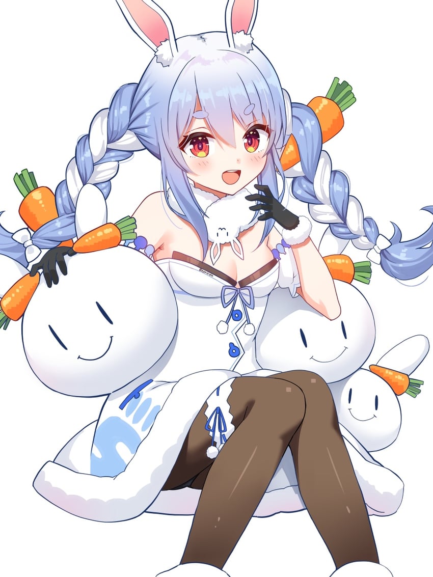 usada pekora, don-chan, and pekomon (hololive) drawn by ishida_aya