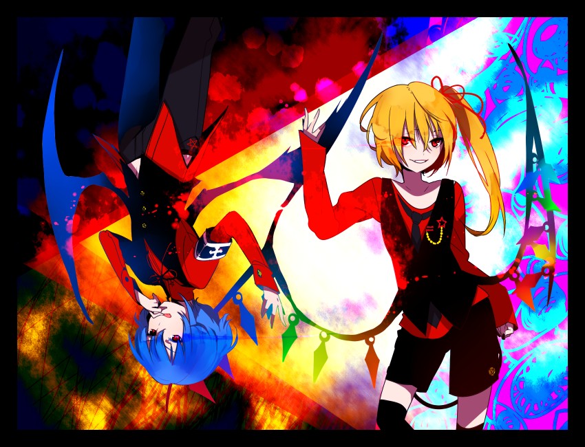 remilia scarlet and flandre scarlet (touhou) drawn by kurono_yuu
