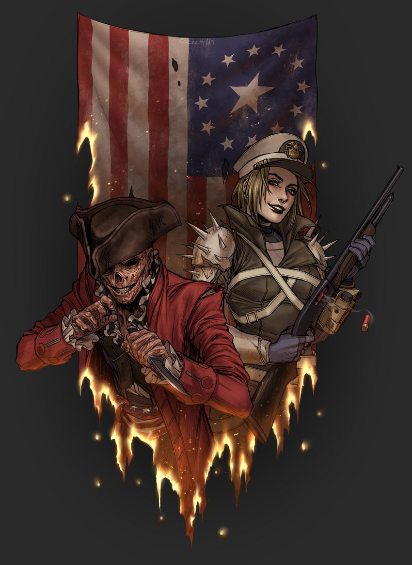 sole survivor and john hancock (fallout and 1 more) drawn by cachet