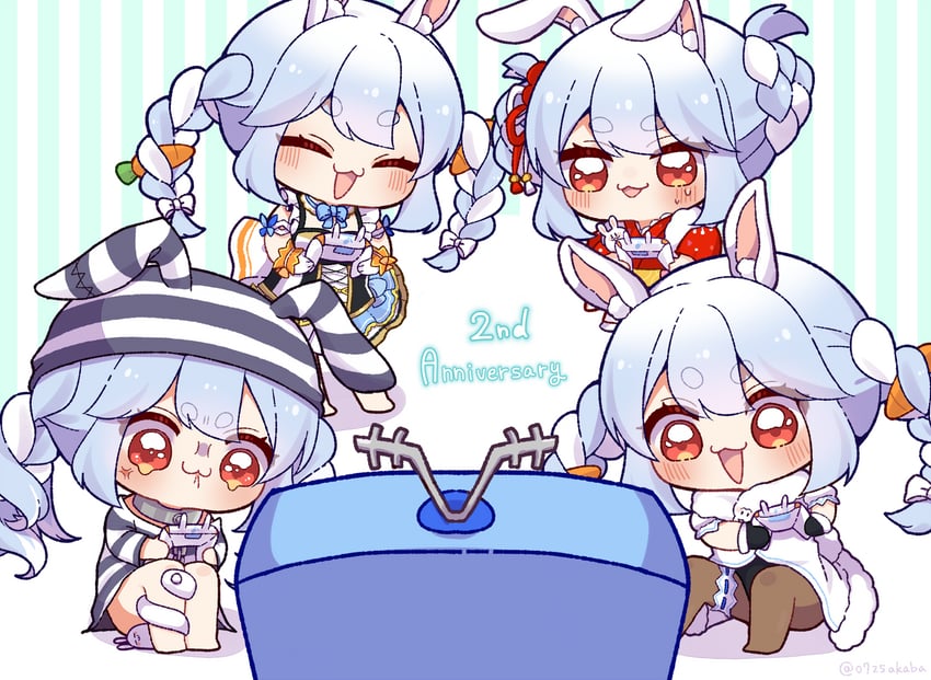 usada pekora and don-chan (hololive) drawn by 0725akaba