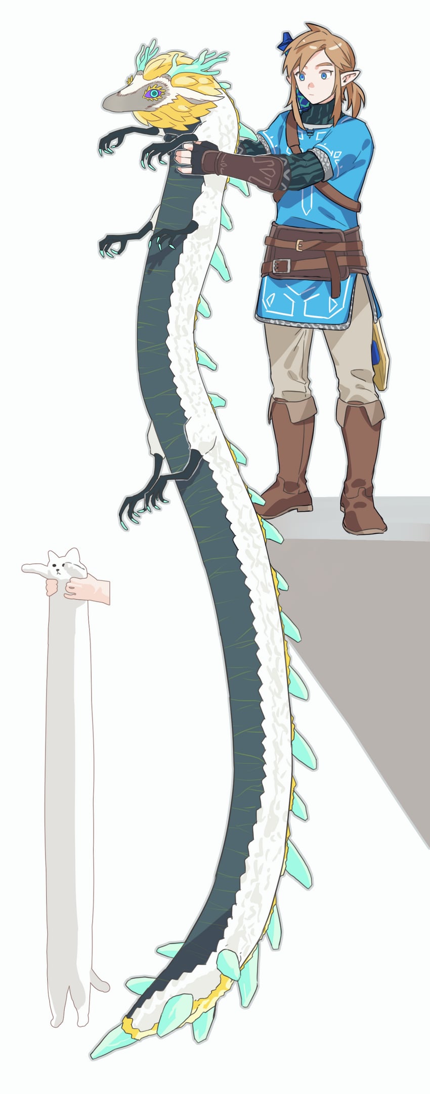 link and light dragon (the legend of zelda and 2 more) drawn by oshinomiya