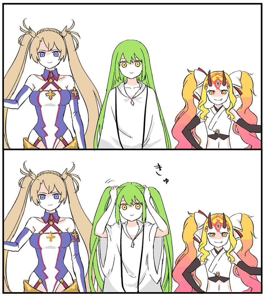 ibaraki douji, enkidu, and bradamante (fate and 1 more) drawn by himeko_(nico6v6pachi)