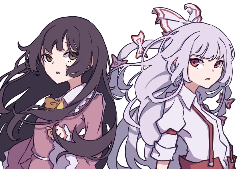 fujiwara no mokou and houraisan kaguya (touhou) drawn by kame_(kamepan44231)