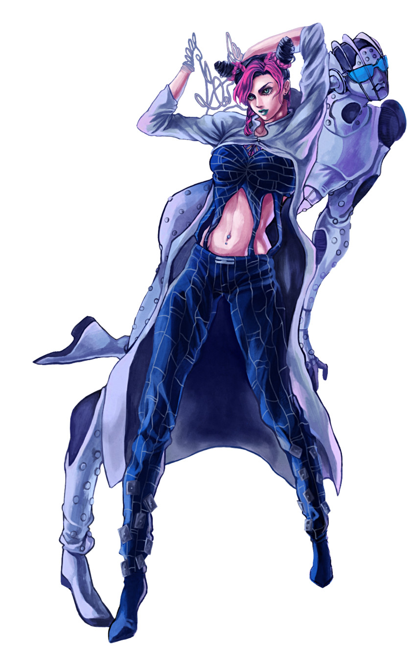 kujo jolyne and stone free (jojo no kimyou na bouken and 1 more) drawn by nocake