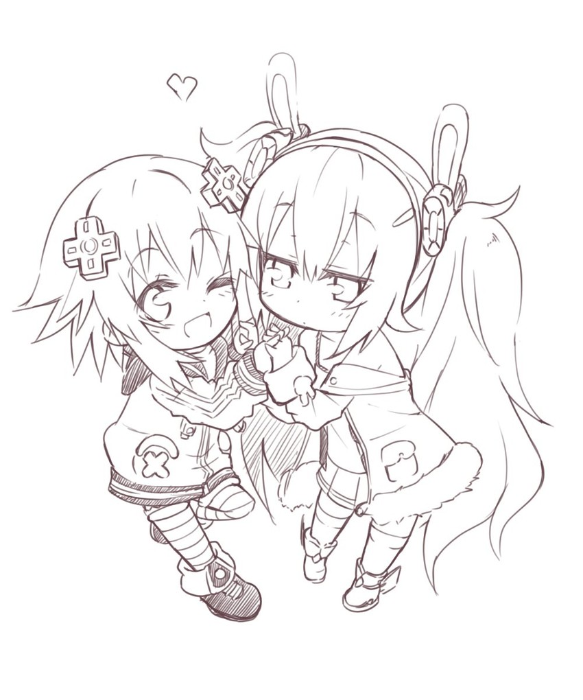 laffey and neptune (azur lane and 1 more) drawn by niwaka_potato