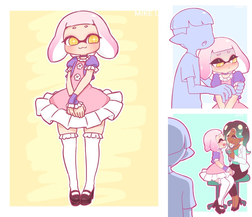 marina and pearl (splatoon and 1 more) drawn by mike_inel