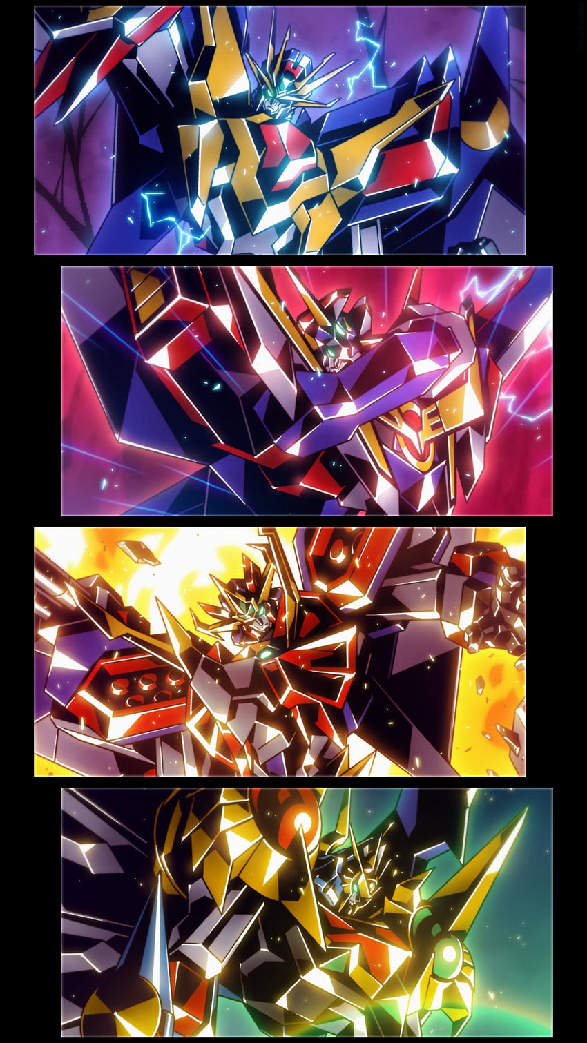 great gambaruger, god raijin-oo, king go-saurer, and perfect daiteio (sunrise and 4 more) drawn by babamba