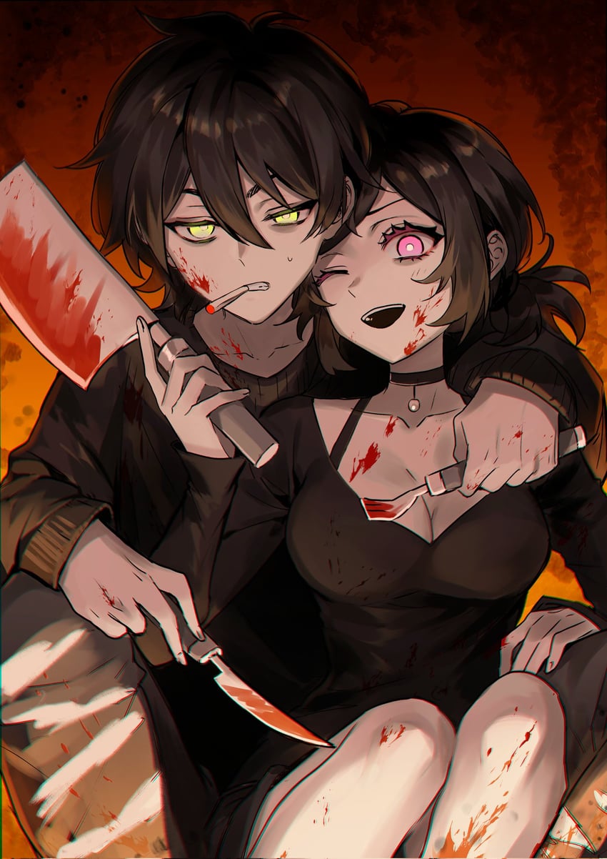 ashley graves and andrew graves (the coffin of andy and leyley) drawn by nanin