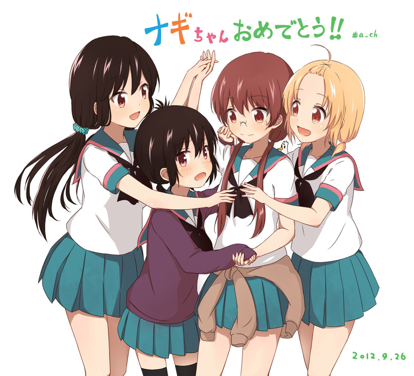 ichii tooru, nishi yuuko, momoki run, and tennouji nagisa (a channel) drawn by machahiro_(shiitake)