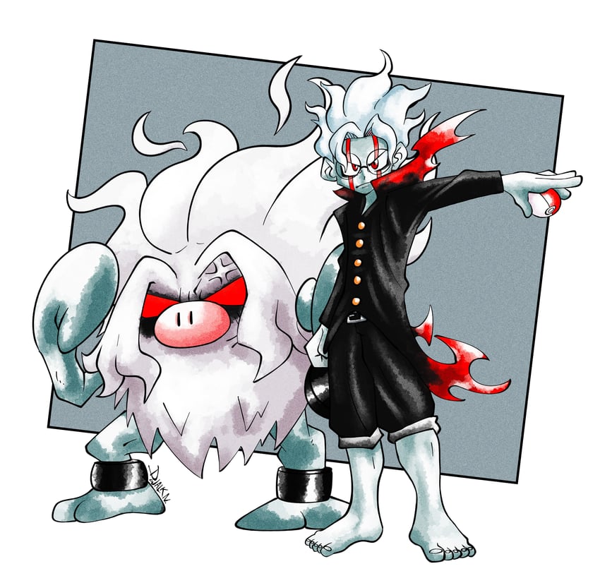 takakura ken and annihilape (pokemon and 1 more) drawn by dwalkn