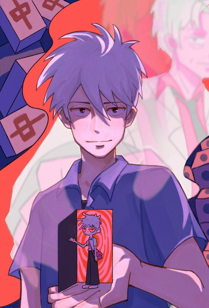 akagi shigeru (fukumoto mahjong and 2 more) drawn by 8_dot