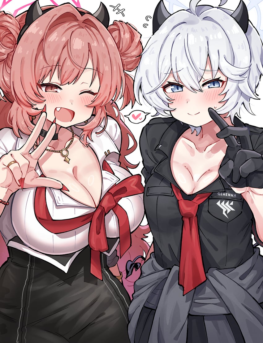 kirara and erika (blue archive) drawn by sakusaku_ebifurya_(hoshino_3939)