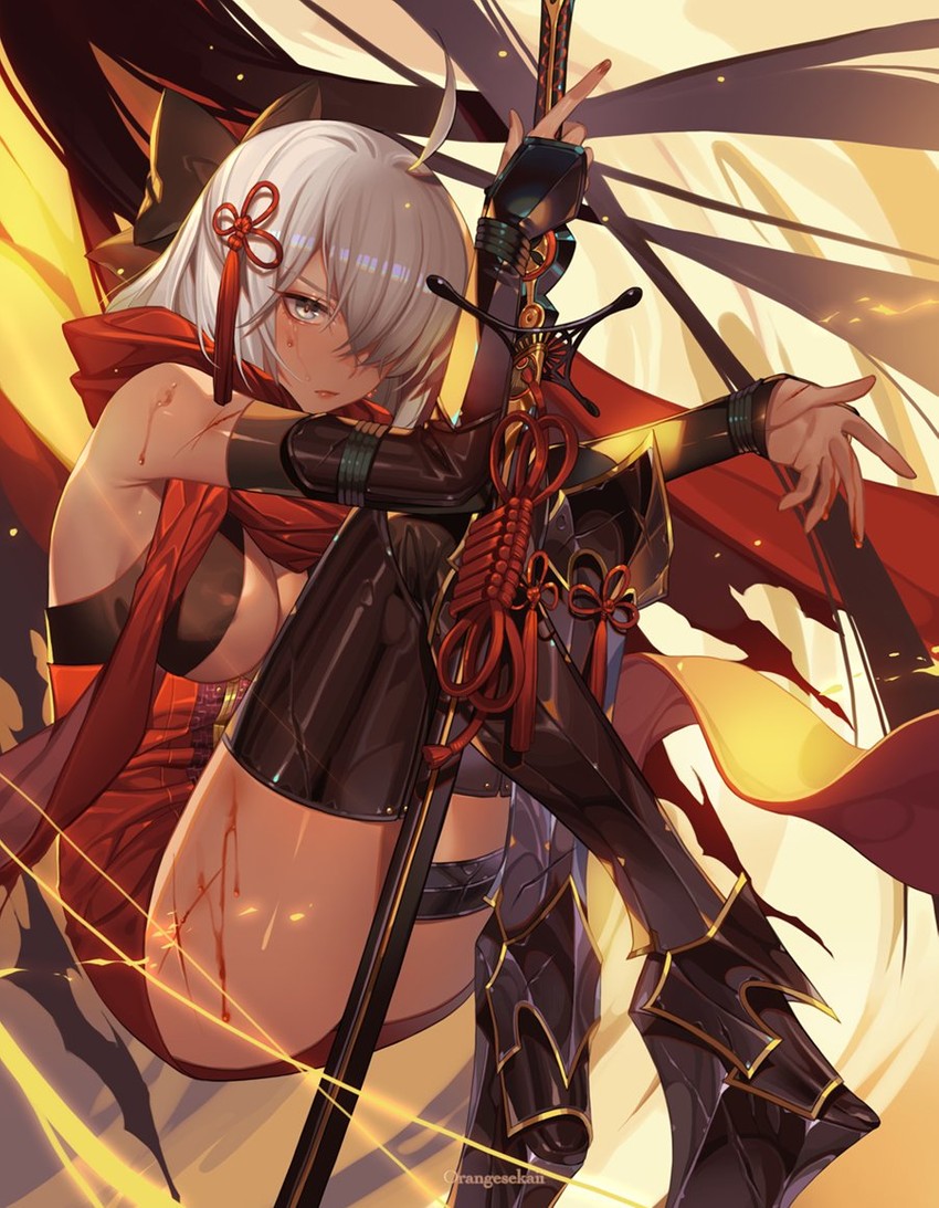 okita souji and okita souji alter (fate and 1 more) drawn by orange_sekaii