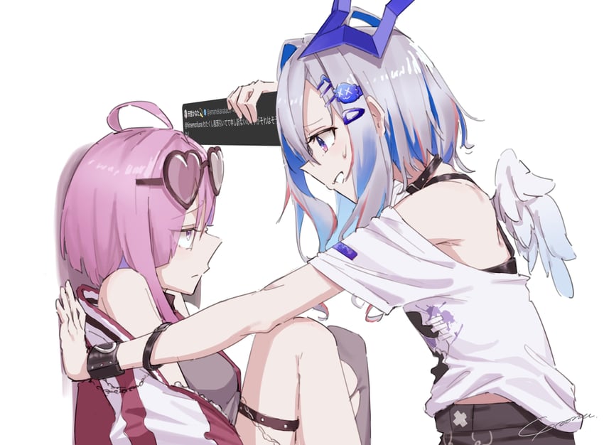 amane kanata and himemori luna (hololive) drawn by yo_na
