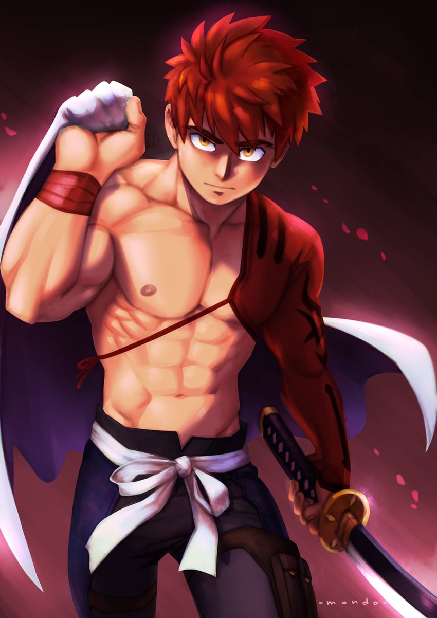 emiya shirou and senji muramasa (fate and 1 more) drawn by mondoart