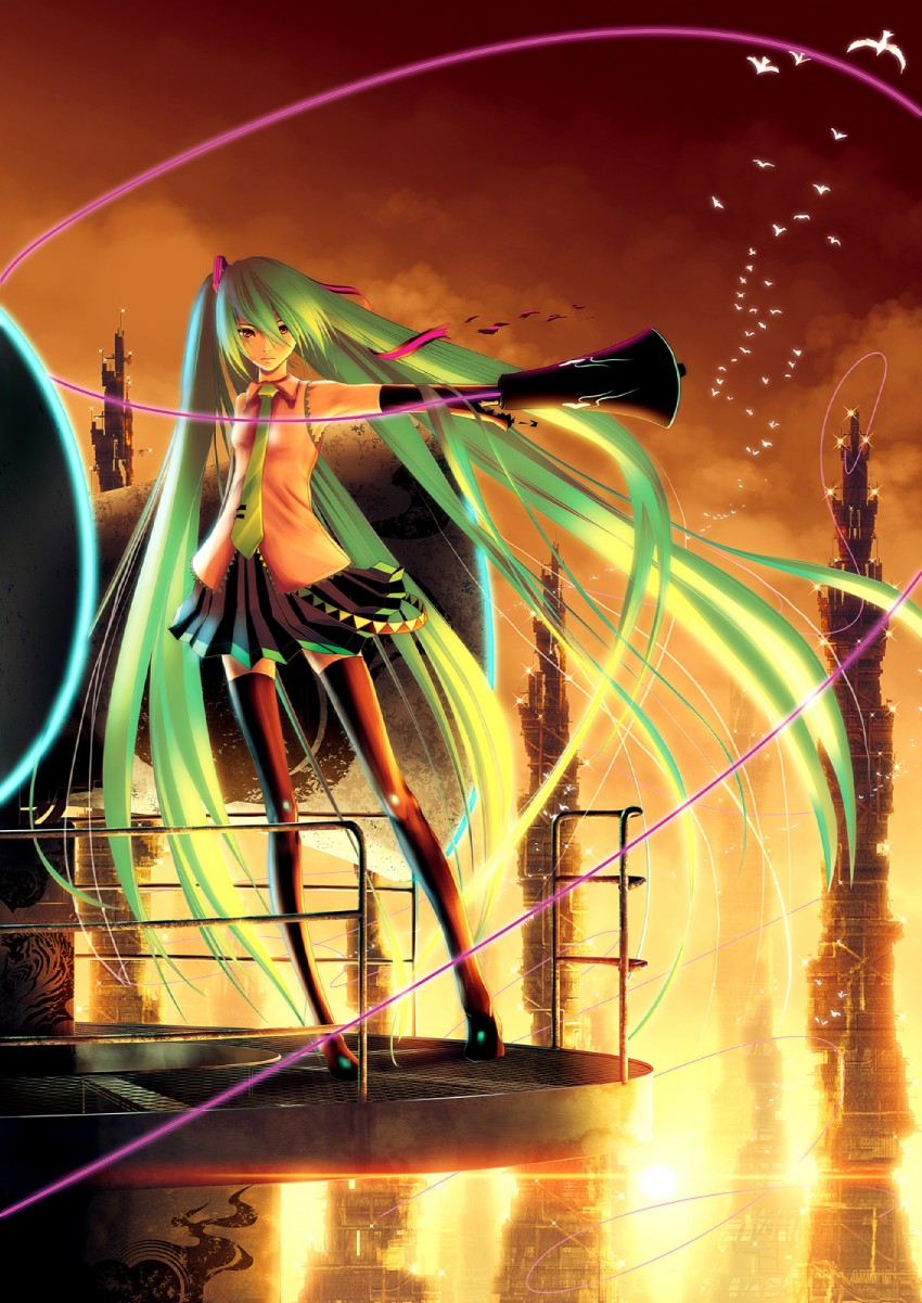 hatsune miku (vocaloid and 1 more) drawn by yonasawa