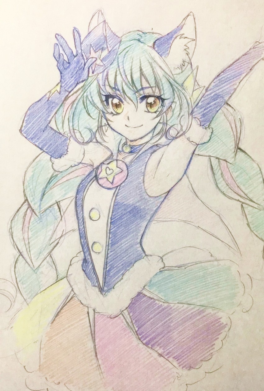 yuni and cure cosmo (precure and 1 more) drawn by aizen_(syoshiyuki)