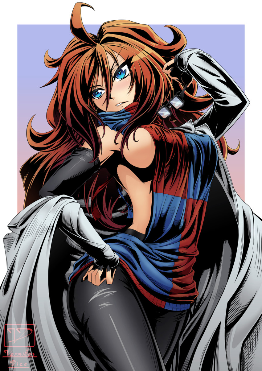 android 21 (dragon ball and 1 more) drawn by vermillion_dice