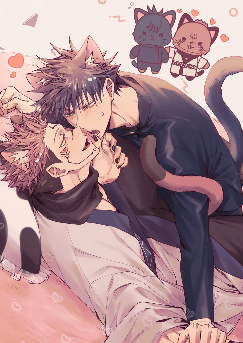 fushiguro megumi and ryoumen sukuna (jujutsu kaisen) drawn by azukiharuta_ju