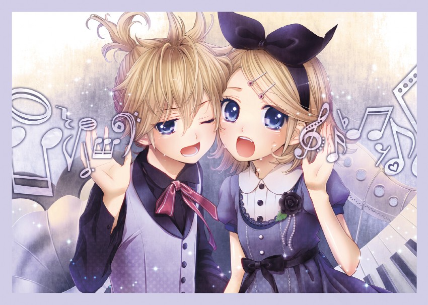 kagamine rin and kagamine len (vocaloid) drawn by koyama_kariko