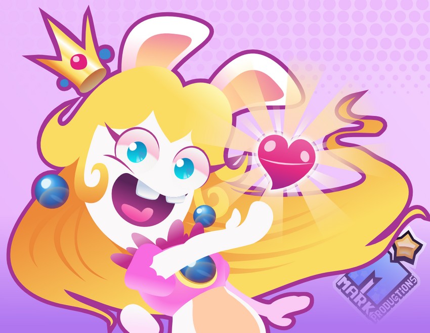 rabbid and rabbid peach (mario and 2 more) drawn by markproductions