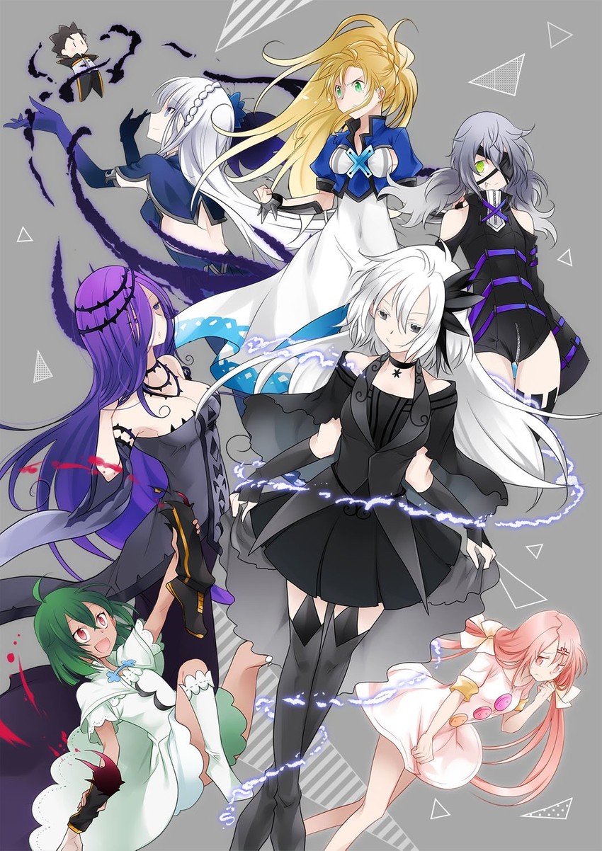 natsuki subaru, echidna, satella, minerva, carmilla, and 3 more (re:zero kara hajimeru isekai seikatsu) drawn by inawa_akito