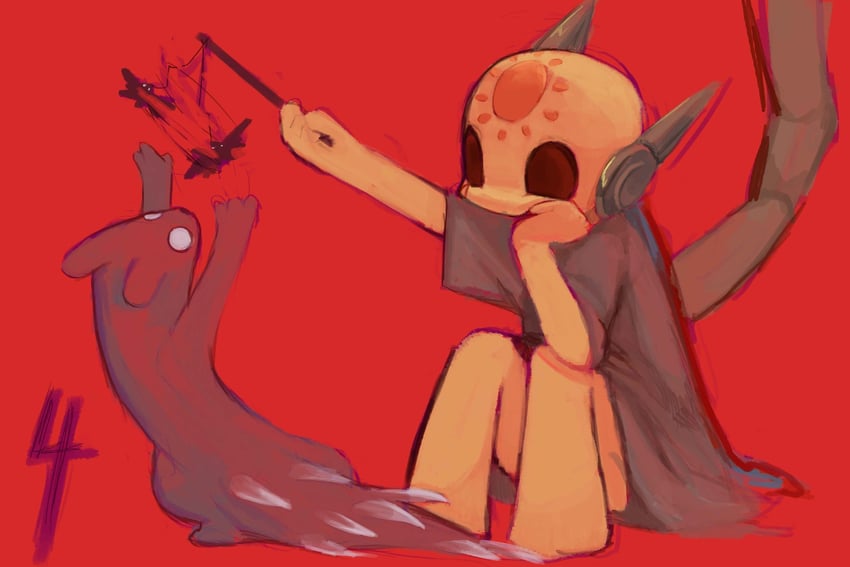 spearmaster, seven red suns, and batfly (rain world) drawn by ququtrain