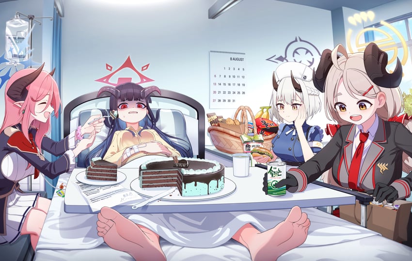 haruna, fuuka, izumi, sena, and juri (blue archive) drawn by mnnnya