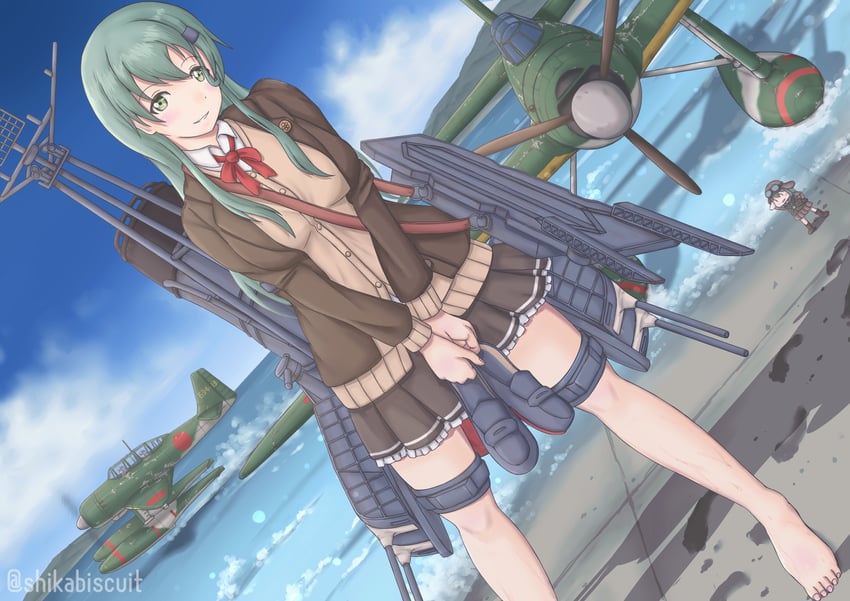 suzuya, fairy, and suzuya kai ni (kantai collection) drawn by shikabiscuit